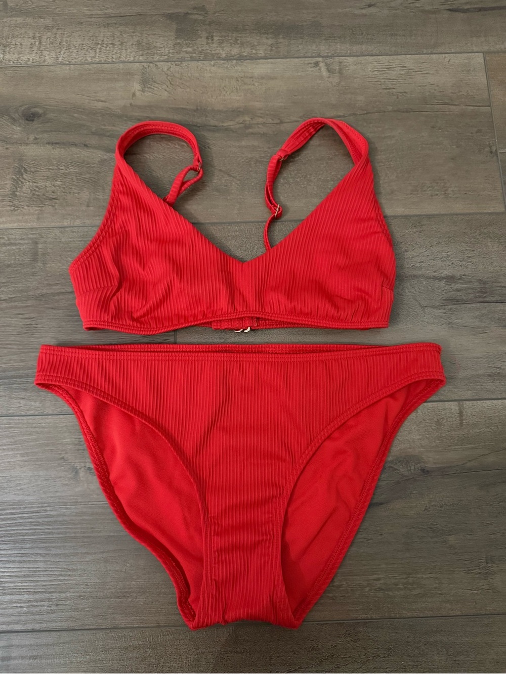 Hollister Ribbed Red Bikini Set